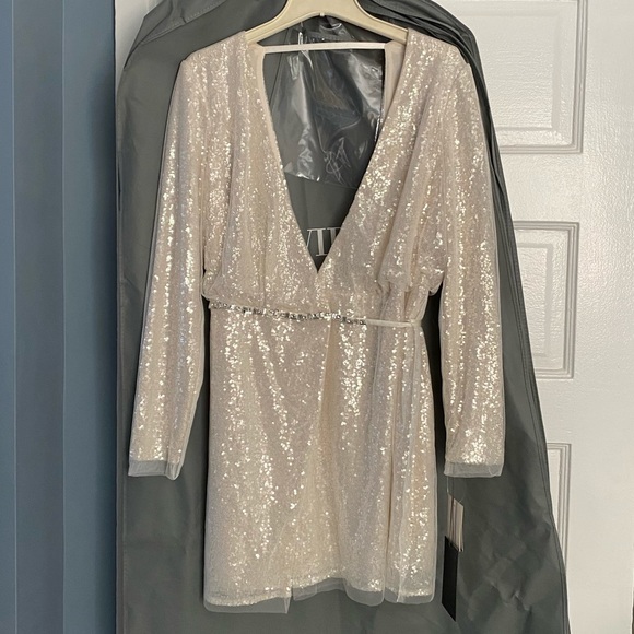 Vera Wang Sequin Mini Wrap Dress | Poshmark